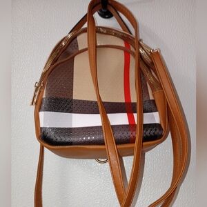 Elegant Brown and Tan Crossbody Bag